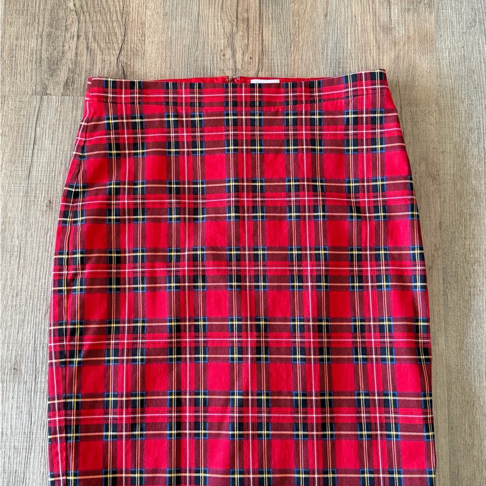 J Crew Factory Red Plaid Women's Skirt